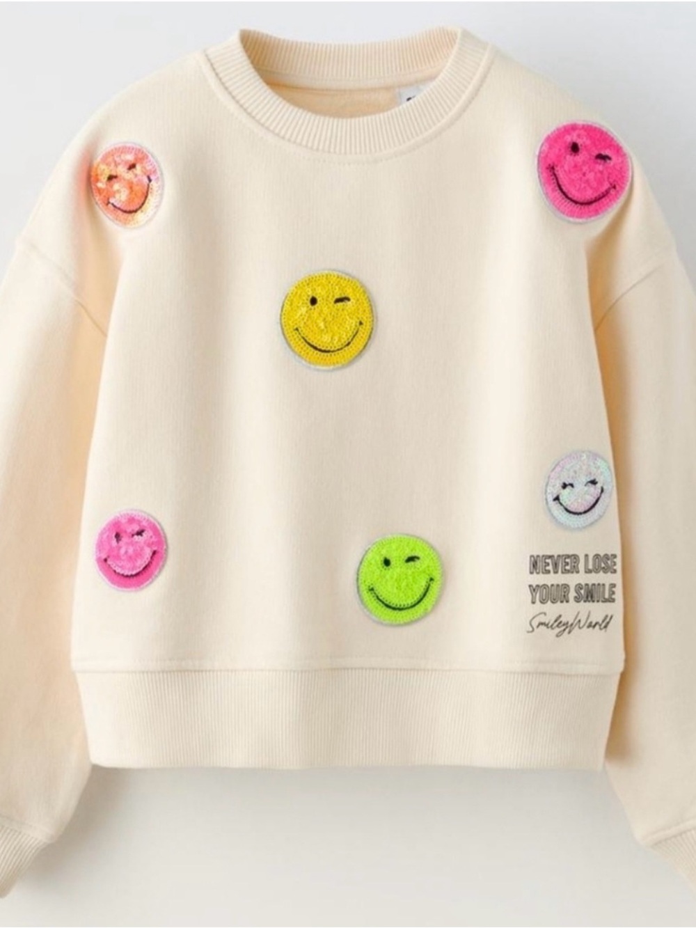 Zara Kids x SmileyWorld sequin sweatshirt